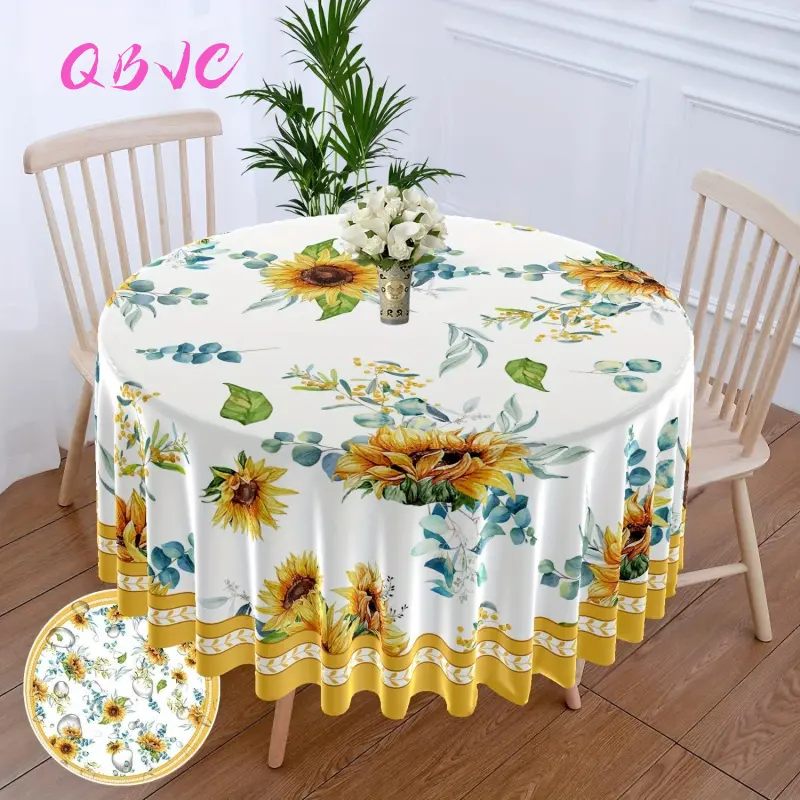 Vải Bàn Tròn, In Hoa, Thích Hợp Cho Đồ Dùng Gia Đình, Bàn Cà Phê