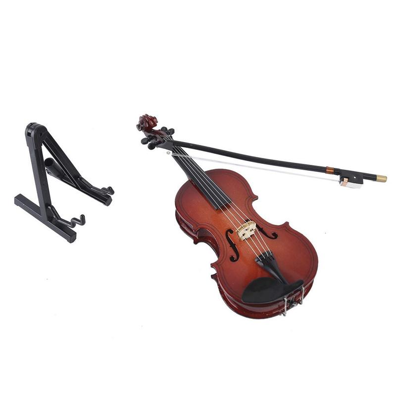Product Introduction of Handmade Violin Model Decoration Collection Model Gifts With Stand Miniature Musical C7N1 33