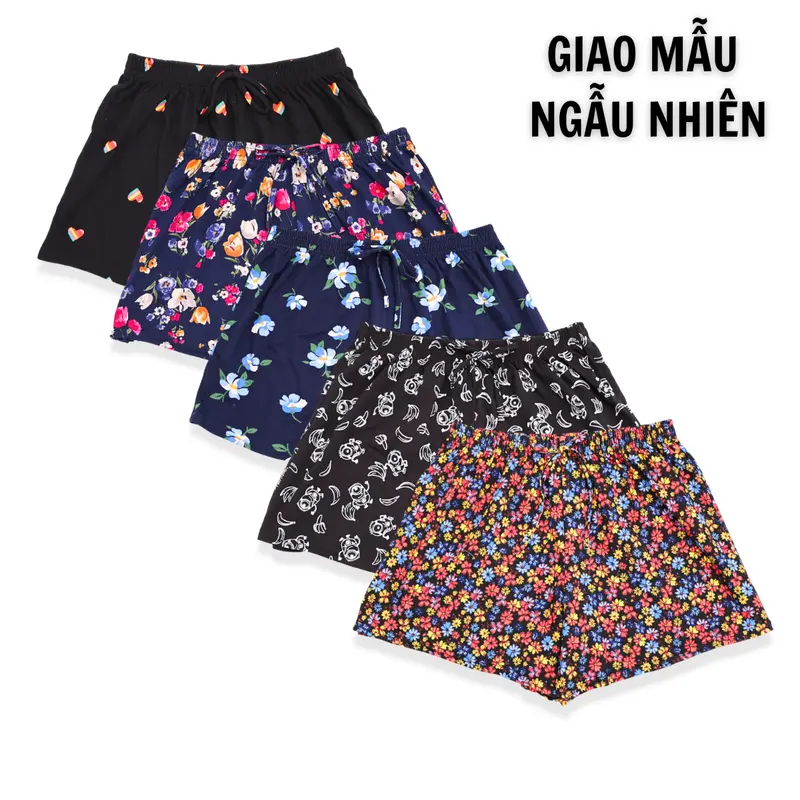 Combo 5 Quần Đùi Thun Nữ Mặc Hè Thoáng Mát Xinh Xắn Thích Hợp Mặc Ngủ Mặc Nhà Cotton Top Áo Women Quần Ngủ 1