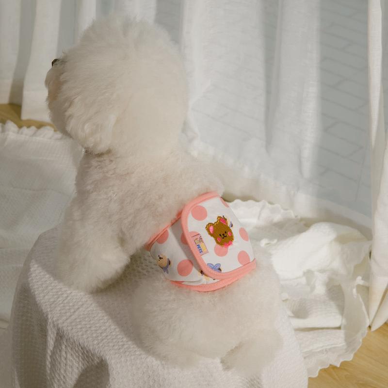 Bỉm Tã Vải Quấn Bụng Cho Cún Đực Thêu Gấu Tã Sinh Lý Cho Chó Tái Sử Dụng Nhiều Lần Thiết Kế Cao Cấp Mùa Hè Hiha Pets.