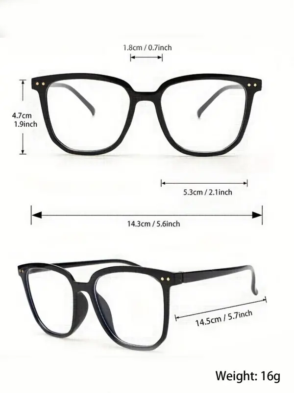 Simple Fashion Modern Anti-blue Light Eyeglasses for 2024 Summer Outfits, Thin Blue Light Glasses, Matching Lightweight Square Frame Thin Eyeglasses for Party for Women & Men for Clothing Decor, Gifts for Girlfriend, Mother's Day Gift 7