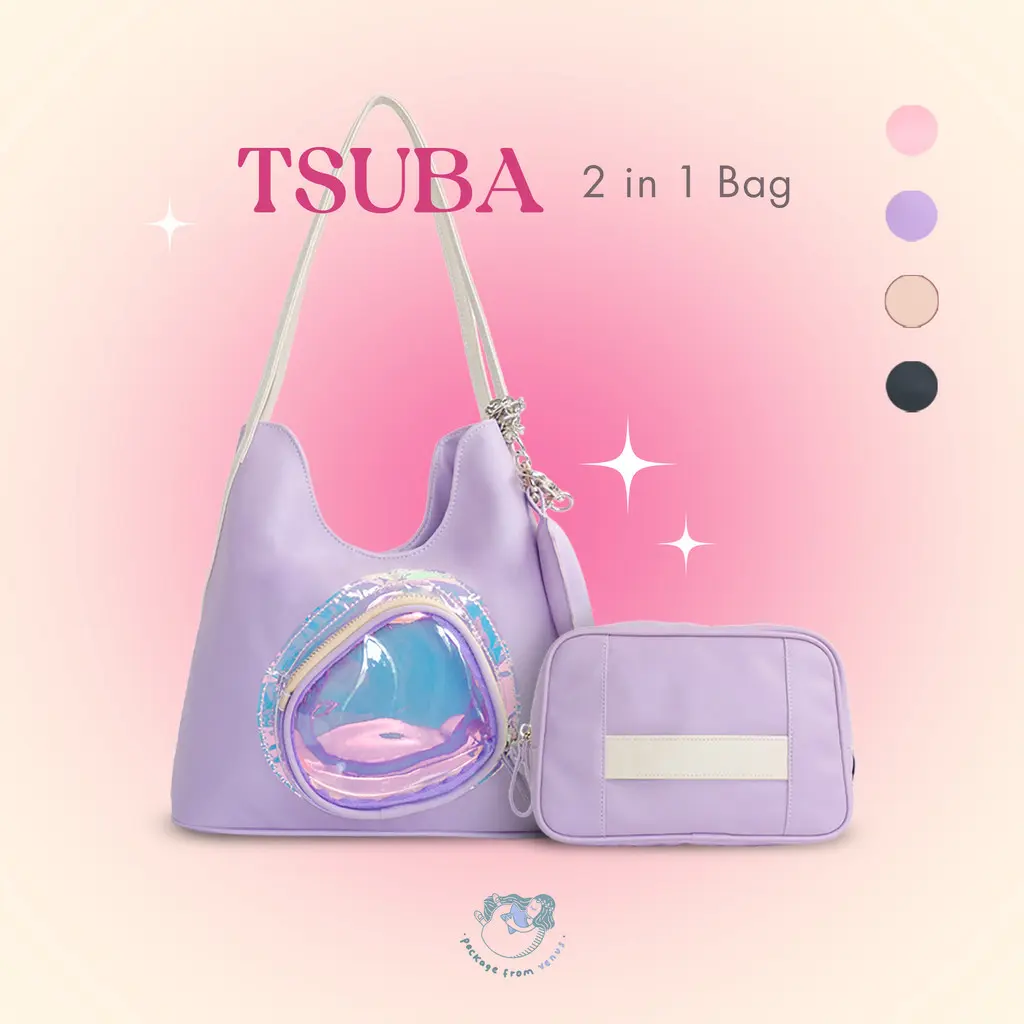 TSUBA 2-in-1 BAG - TOTE BAG - UNDERARM BAG + POUCH