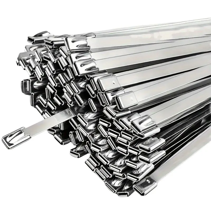 Stainless Steel Cable Ties, 100pcs Multipurpose Self-locking Cable Ties, Heat Resistant Cable Ties for Mechanical, Vehicle, Heavy Wire