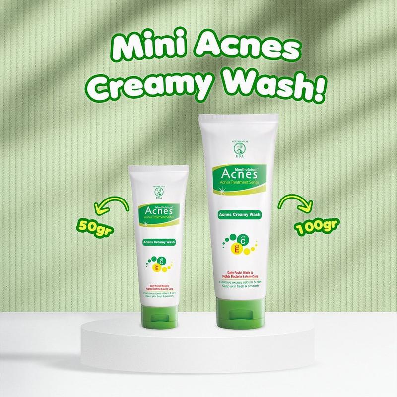 Acnes Creamy Wash Complete White Oil Control Deep Pore Yogurt Touch 50gr 100gr || Sabun Cuci Muka Anti Jerawat Badan 7