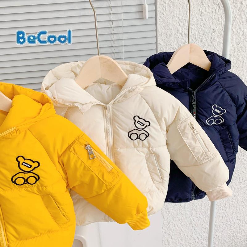Áo Khoác mùa đông Cho Bé, Áo phao thêu gấu cực ấm, đáng yêu bé trai bé gái từ 10-27Kg trẻ em