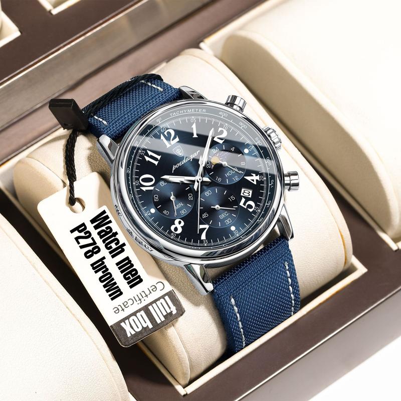 (Full box) Đồng hồ nam chạy full 6 kim chống nước sinh hoạt 3ATM có lịch ngày kim dạ quang ban đêm kính chống trầy chống va đập phù hợp đi làm, đi chơi bảo hành 24 tháng - Đồng hồ đeo tay nam watch men