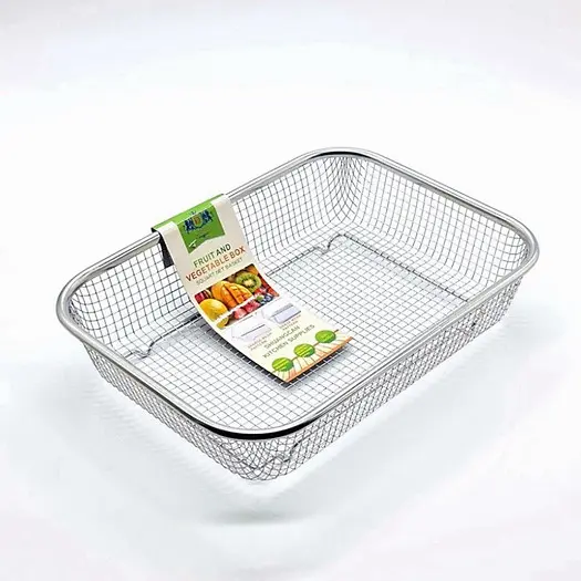 Rổ lưới inox không rỉ sét kích thước 29 x 21cm-Rổ Inox Lưới Đa Năng Giỏ Kitchen 0