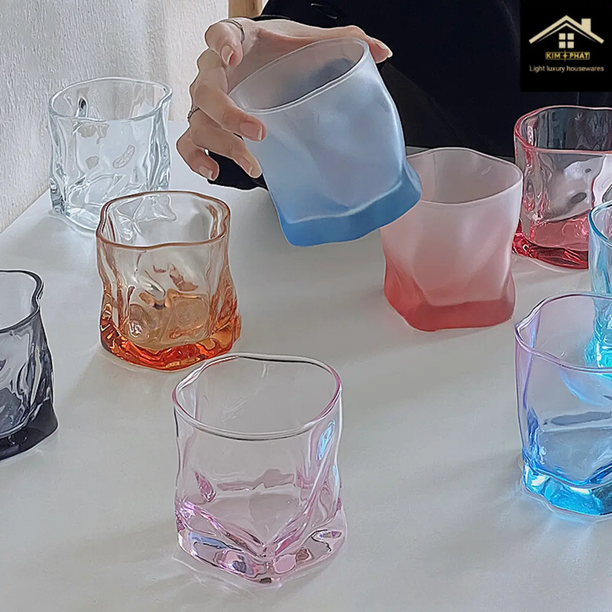 cốc phong cách origami - cốc thuỷ tinh 260ml thiết kế độc đáo