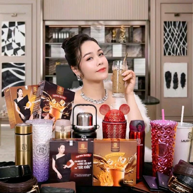 4 hộp 2 vị ( đông trùng hạ thảo và nấm linh chi ) cà phê hoà tan Laura Nhật Kim Anh, cafe đậm vị thơm ngon Coffee nescafe white original cafe americano