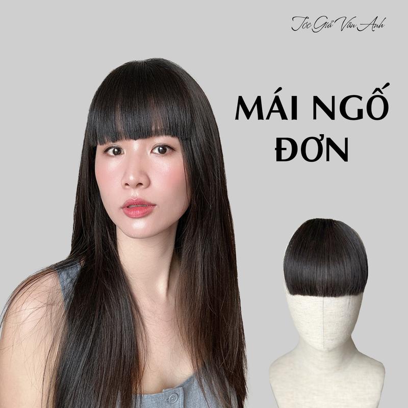Mái ngố đơn tóc thậ.t nữ không có tóc phía sau - Tóc Giả Vân Anh