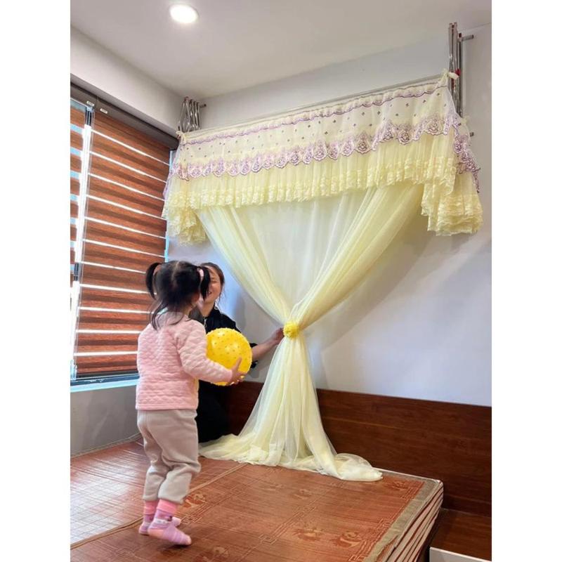 (TRỌN BỘ) Màn Khung Xếp Gọn , TIẾN ĐẠT Bảo Hành KHUNG 12 Tháng, Tặng Kèm Vít Nở , Nơ Buộc, Vải Tuyn Cao Cấp, KHUNG CHẮC CHẮN 9
