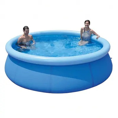 Large Inflatable Pool With Removable Canopy - 126x75x25 Family Pool With Seats & Cup Holders
