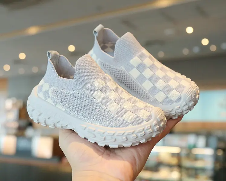 Sepatu Slip on Sneakers Anak / Sepatu Anak motif kotak-kotak/ Sepatu Jalan-Jalan Anak Laki-Laki Type ZY93 Kaki Fashion 0