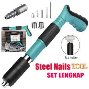 COD SET Paku Beton Stampset mini T500 Paku plat besi nozzle 7.3mm Paku ramset otomatis Logam Baja COD SET Paku Beton Stampset mini T500 Paku plat besi nozzle 7.3mm Paku ramset otomatis Logam Baja
