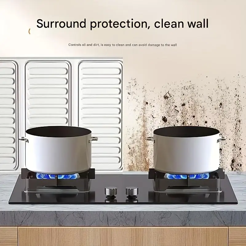 Kitchen Stove Splash Guard, 1 Count Foldable Non Stick Heat-resistant Splash Guard, Stove Top Protector, Home Care Supplies 7