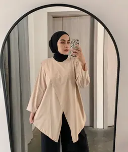 NADA TOP KAOS COMBED 30S OVERSIZED ASYMMETRICAL COMFY DAILY ATASAN Santai Polos