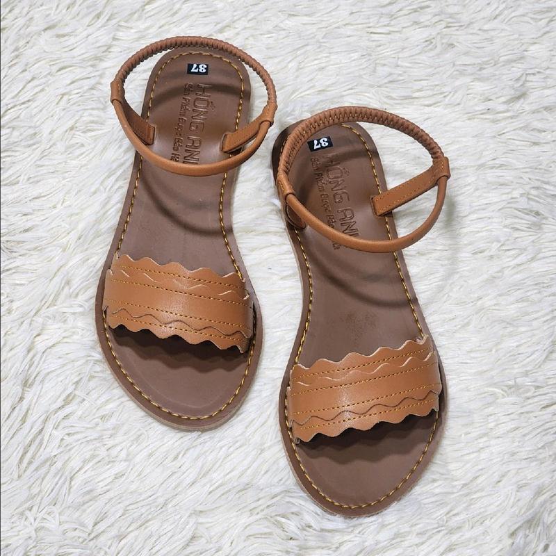 Product Introduction of GHShoes VD03 - Giày sandal nữ quai lượn sóng mũi tròn đi học đi chơi DéP đi chơi đi làm Chân đế phẳng (1 cm trở xuống) Dép xăng đan Jean Đế Bằng dép  nữ ngang thấp 1402 15