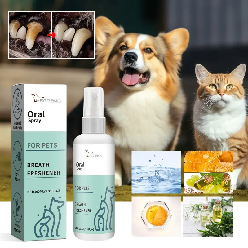 Xịt Thơm Răng Làm Sạch Răng Miệng Cho Chó, Vị Bạc Hà Cho Thú Cưng, Chăm Sóc Răng Thơm, Cửa Hàng Thú Cưng OY