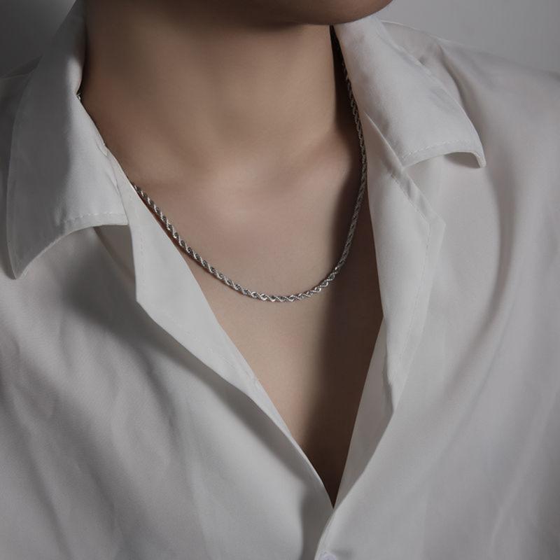Necklace for Boys, Clavicle Single Chain Rope Titanium Steel, No Fading and All-Matching 0