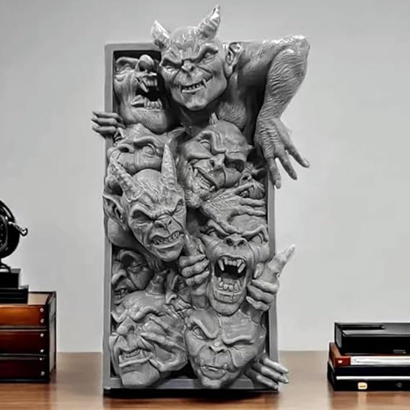 Product Introduction of Horror Monster Resin Ornament, 1 Count Creative Monster Resin Statue, Decorative Ornament for Home Office Desk, Home Decor, Room Decor 5