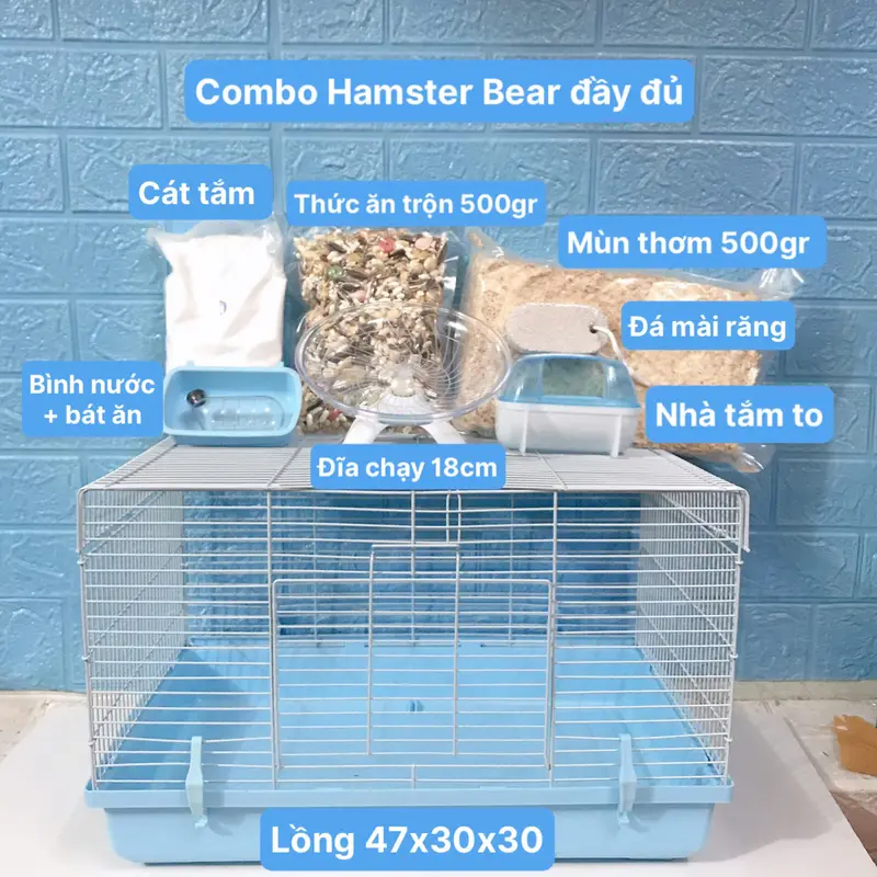 Combo nuôi chuột hamster Bear siêu tiết kiệm dành cho người mới nuôi 0