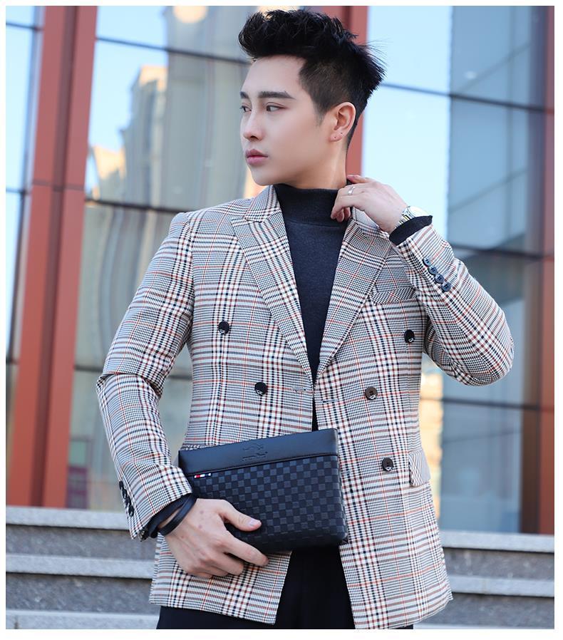Product Introduction of Men's Handbag Large Capacity Clutch Soft Leather Clutch Men's Envelope Bag Japanese and Korean Portable Wallet Clip Bag Fashion Brand 9