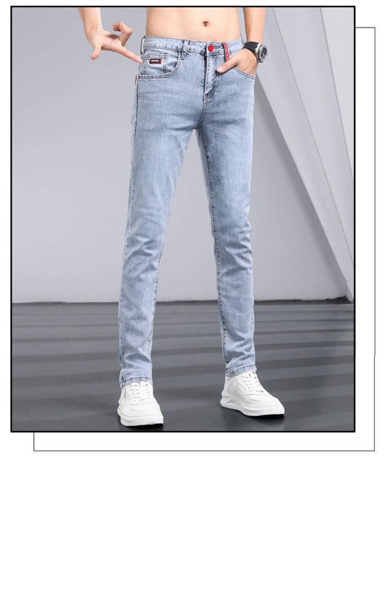 Product Introduction of Quần Jean Màu Sáng, Cao Cấp, Thương Hiệu Thời Trang Nam, Dáng Ôm, Quần Co Giãn, Quần Dài Ống Đứng Hợp Xu hướng Phong Cách Hàn Quốc 8