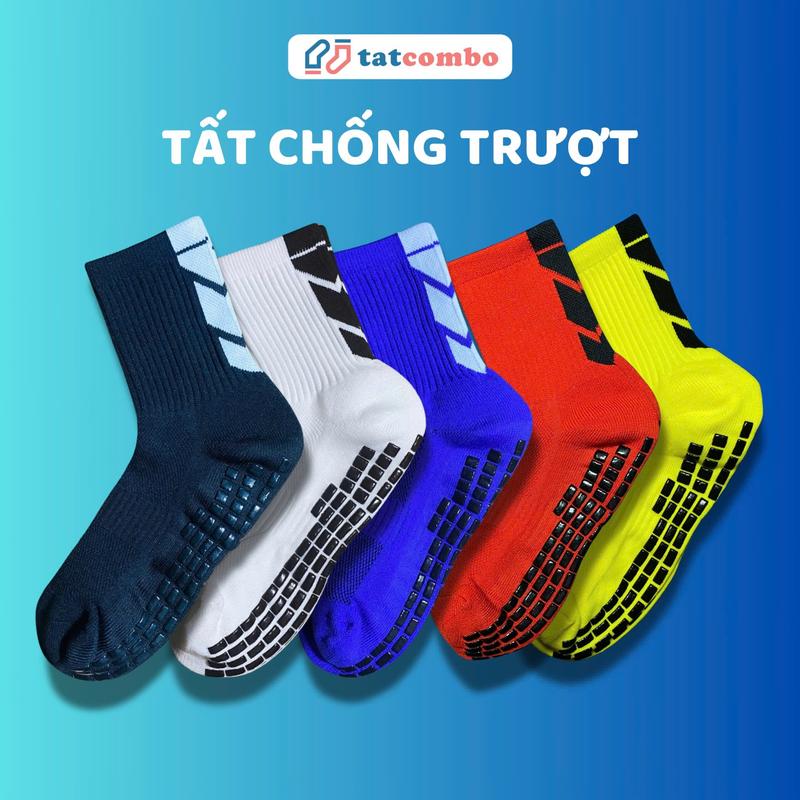 [Combo 3 + 1 Drifit]Tất vớ đá bóng chống trượt cao câp, tất cô trung đệm hạt silicon dày dặn chống trượt unisex tạo cảm giác cho chân khi chơi thể thao Sport Nam  Tập Thể Dục Thun Cotton Cotton Sọc