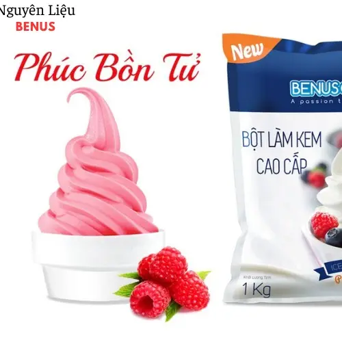 Bột làm kem tươi Cao Cấp hương Phúc Bồn Tử Benus - túi 1kg 0