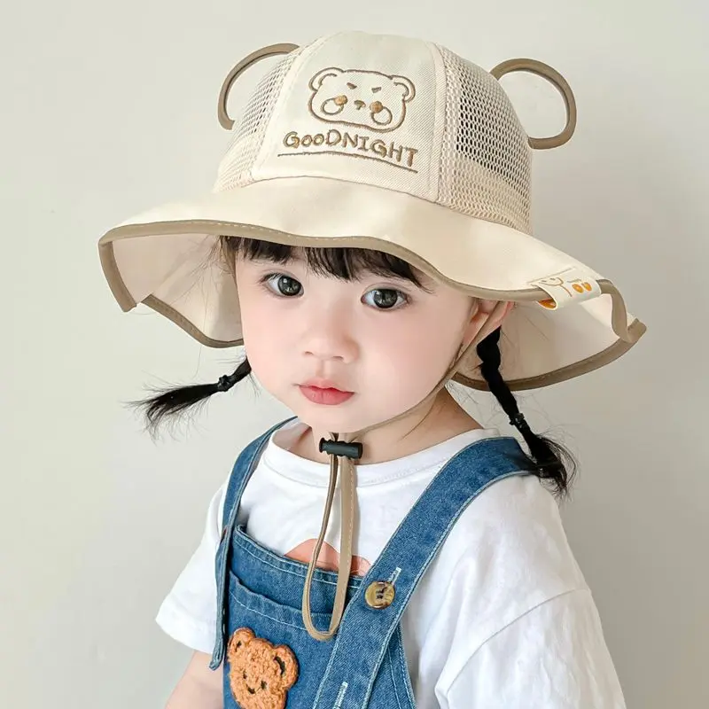 Mũ Chống Nắng Cho Em Bé Mũ Tai Bèo Mỏng Mùa Hè, Dành Cho Bé Trai Và Bé Gái, Lưới Thoáng Khí, Rộng Vành, Thiết Kế Dễ Thương 3