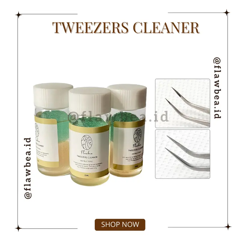 FLAWBEA.ID - Cairan Pembersih Pinset / Eyelash Tweezer Cleaner / Minyak Pembersih Sisa Lem Pinset Tanam Bulumata Eyelash Extension Busa / Pembersih Pinset 1