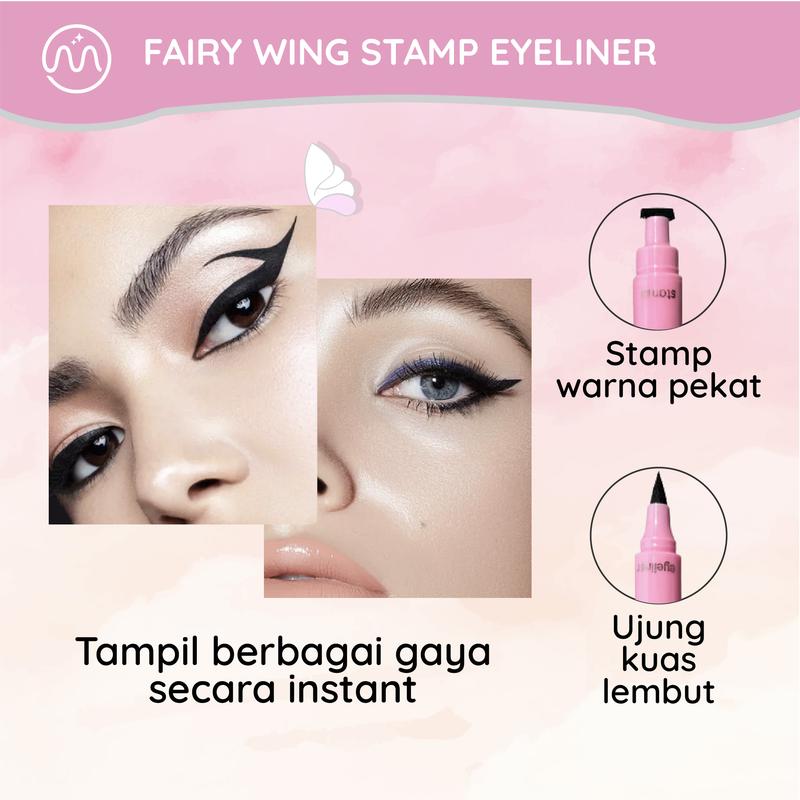 Stamp Seal Eyeliner 2 in 1 Minipink Liquid Pensil Hitam Fairy Winged Pencil Black Waterproof MP018 4