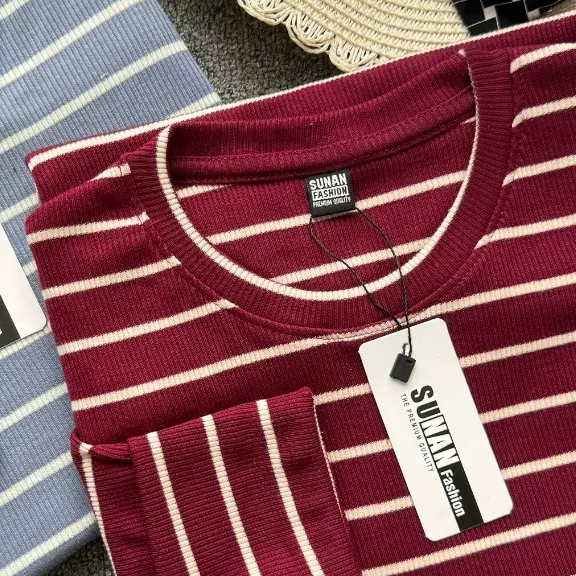 Kaos Rib Salur Premium / Kaos Grosir / Kaos Rib Premium Tebal / Kaos Lengan Panjang Termurah 4