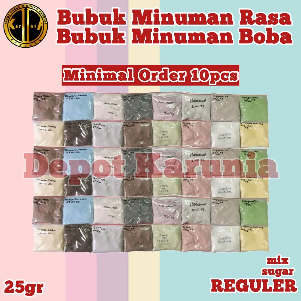 10pcs Bubuk Minuman Rasa 25 gram Reguler Serbuk Minuman Kekinian Aneka ...