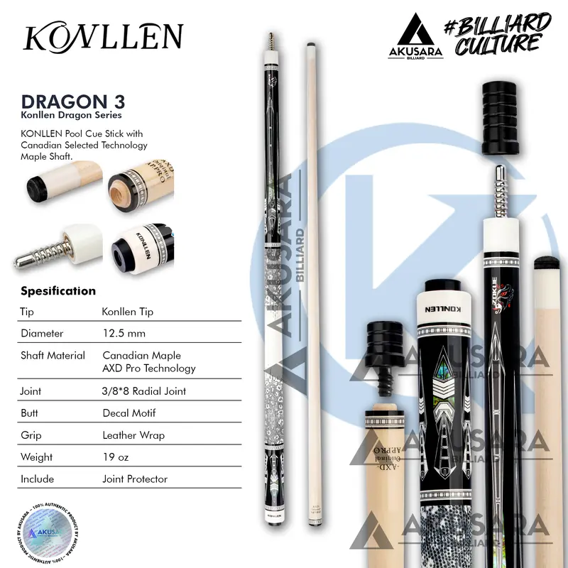 Konllen Dragon Series 12.5mm Cue Stick Billiard 3