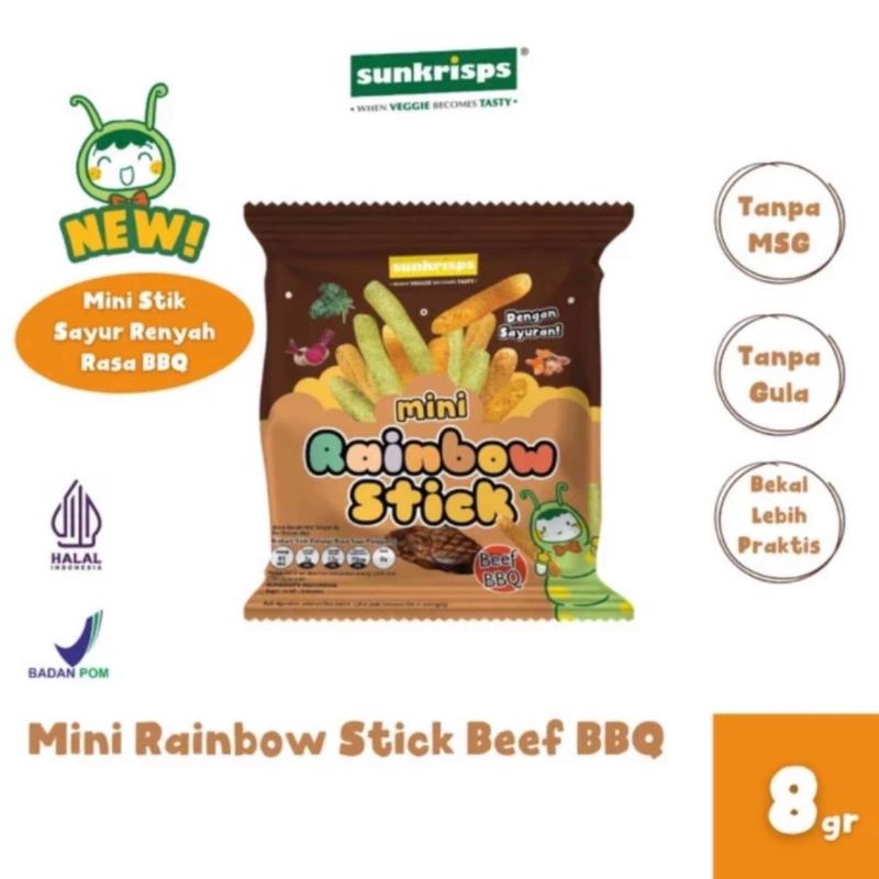 SUNKRISPS MINI RAINBOW STICK 8g | Stik Pelangi Snack Cemilan Sehat Bayi Anak 3