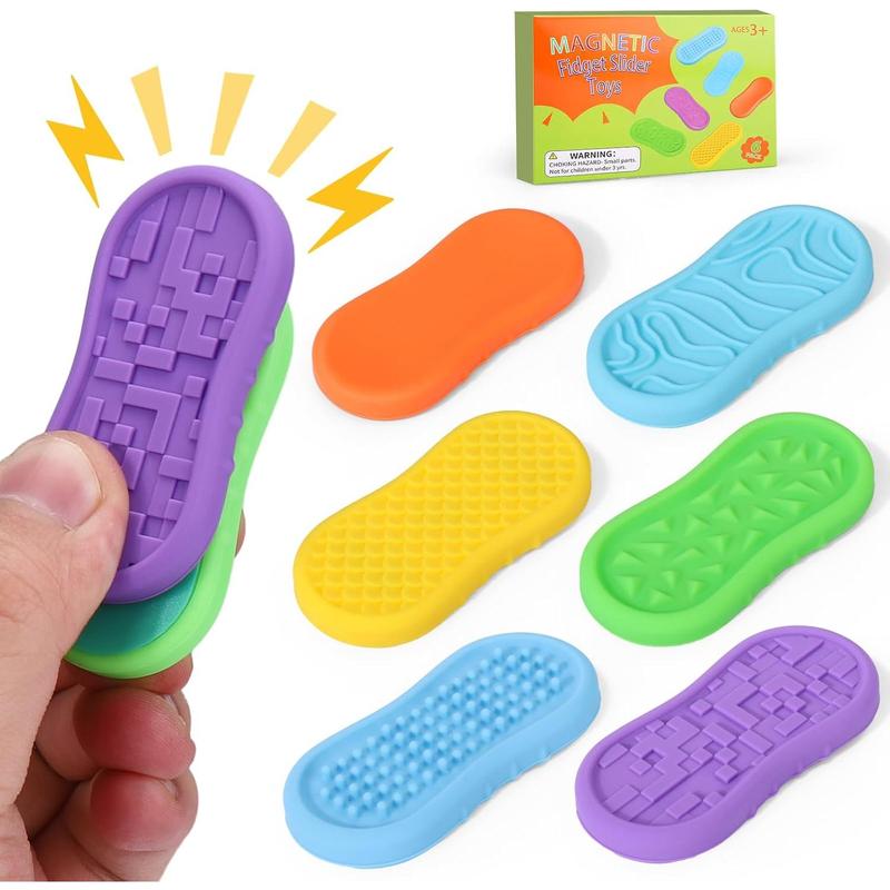 BUSOHA Silicone Magnetic Fidget Slider Toys - Relieve Anxiety Sensory ...