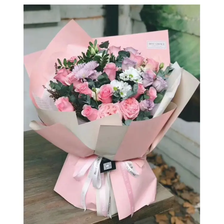 20 tờ giấy gói hoa mika 2 mặt, loại đẹp,dày dặn,gói hoa - phụ kiện làm hoa, handmade 5