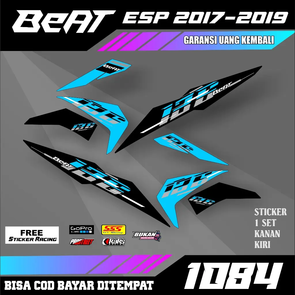 Striping stiker list variasi Beat Fi New Esp Street 2017 2018 2019 Design Vietnam Motif Terlaris semi fullbody decal