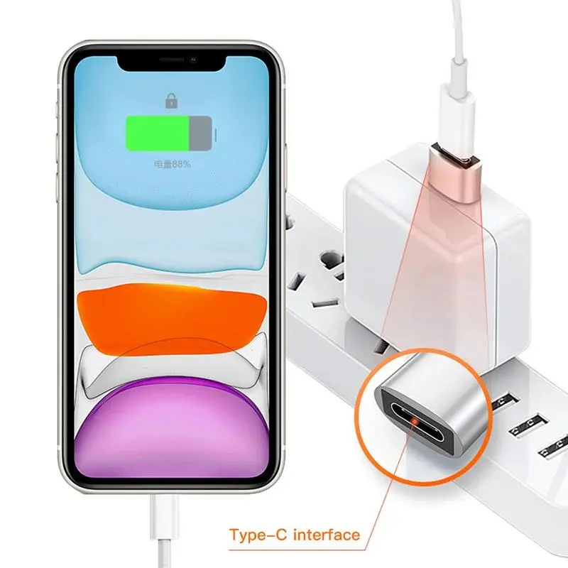 Bộ chuyển đổi, Bộ chuyển đổi USB C sang USB Male, USB-C, Bộ đổi nguồn cáp sạc Type-C, Tương thích với iPhone 12, 13 Pro Max và Samsung, 7