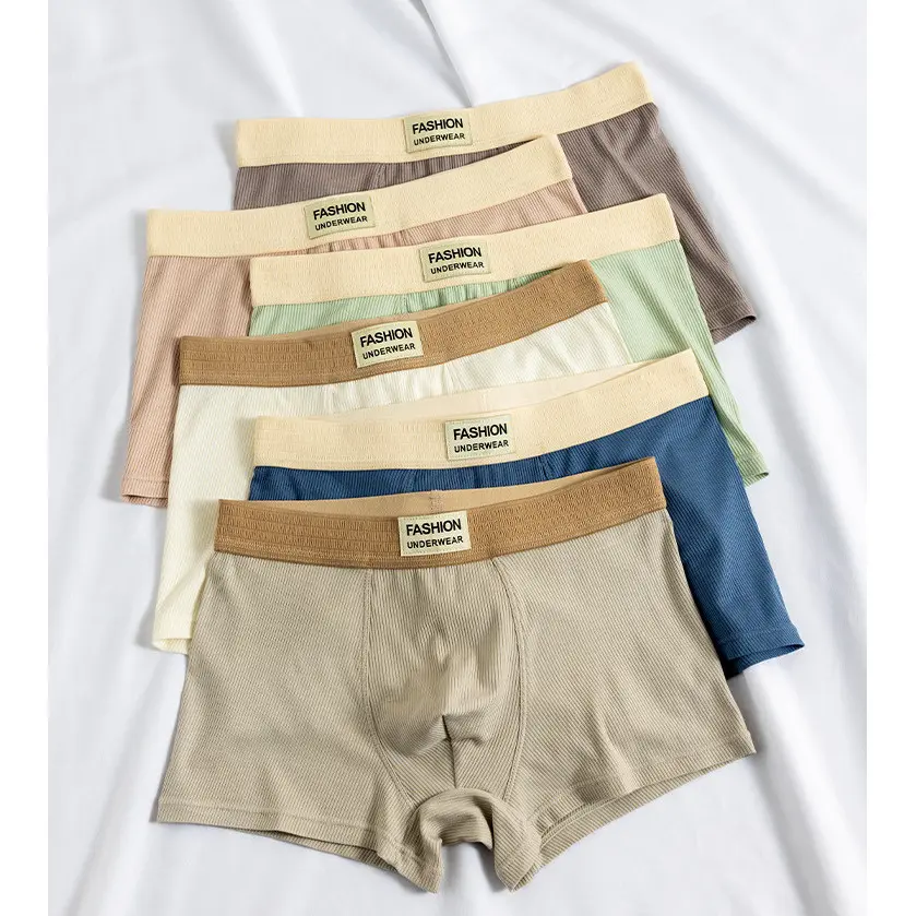 LEBANG Men Underwear Boxer Antibacterial PLA Crotch Men Boxer Shorts Fashion Solid Color Underwear Briefs for Man