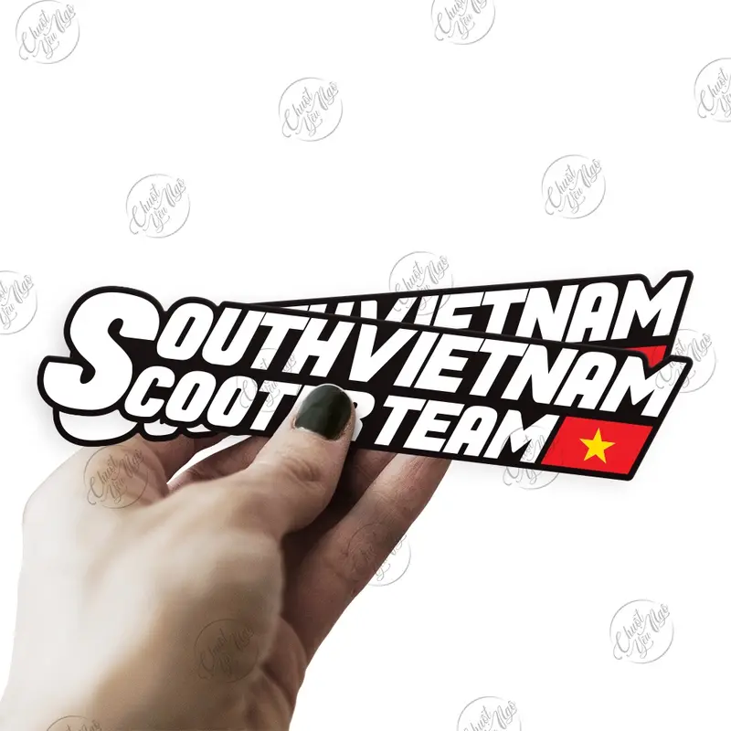 Combo 2/4 tem logo decal tem sticker hội nhóm xe tay gas dán trang trí xe máy SOUTH VIETNAM SCOOTER TEAM Nhãn Dán 5