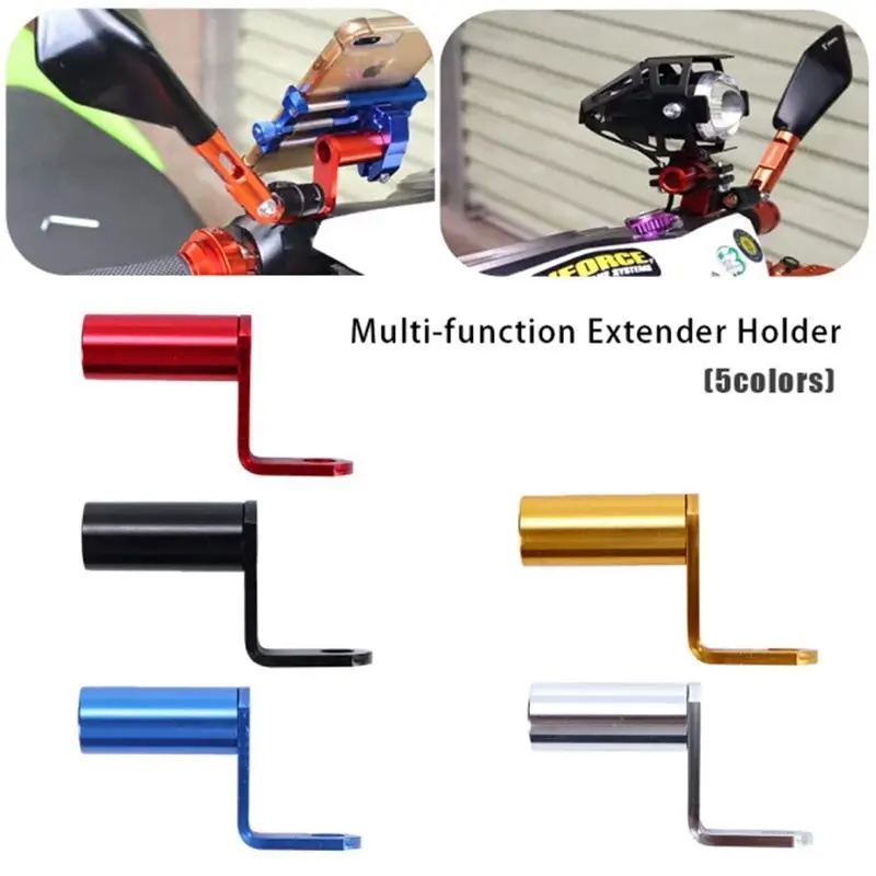 Motorcycle Aluminum Alloy Rearview Mirror Base Bracket Rearview Mirror of Electric Vehicle Multi-Function Extension Extension Bracket Motorcycle Supplies