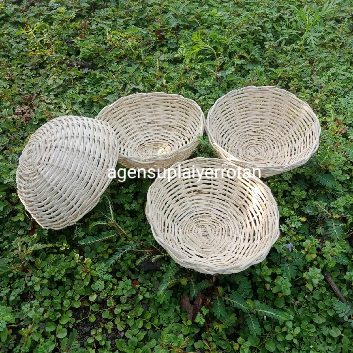 mangkok rotan isi 10 pcs keranjang snack diameter 13 cm Wadah Bunga