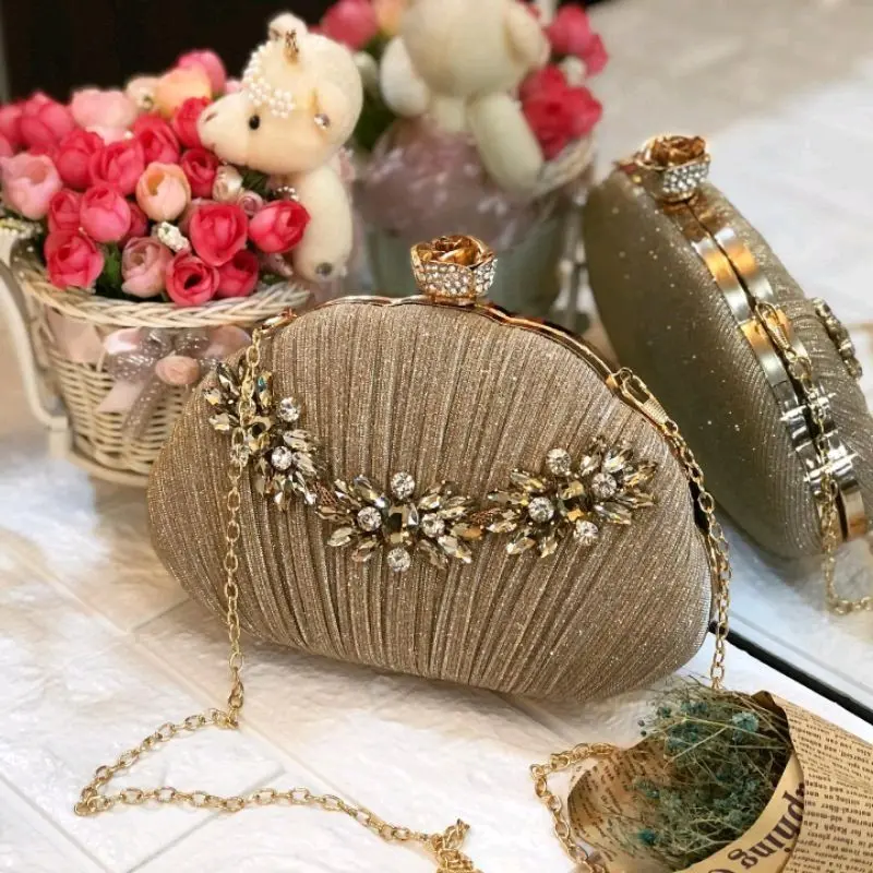 Tas Pesta PRESLEY Embellished Crystal Box Clutch Wanita 7