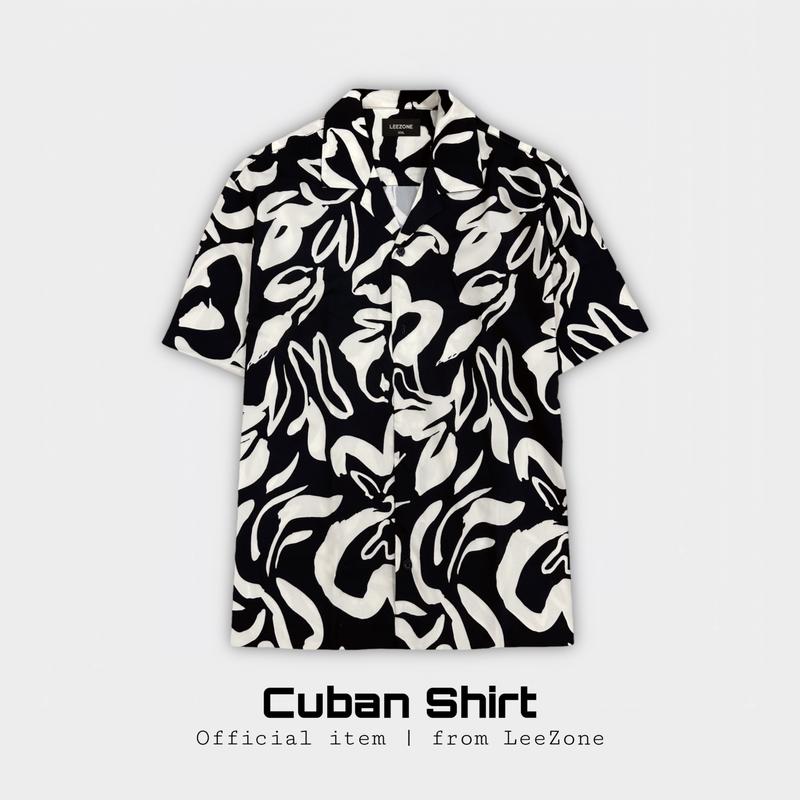 Sơ mi Hoa Kem | Áo sơ mi lụa Cuban Lee Zone form rộng Menswear Nam Cuban Shirt