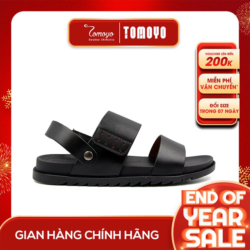 Sandal Tomoyo Da Bò Thật Đế Rãnh Chống Trượt TMS30201 0