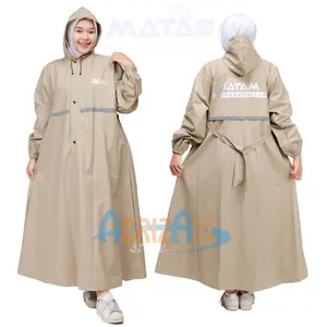Mantel Gamis Syar'i Wanita Muslimah / Mantel Wanita Jumbo Waterproof Bahan PVC 0,25 Anti Rembes