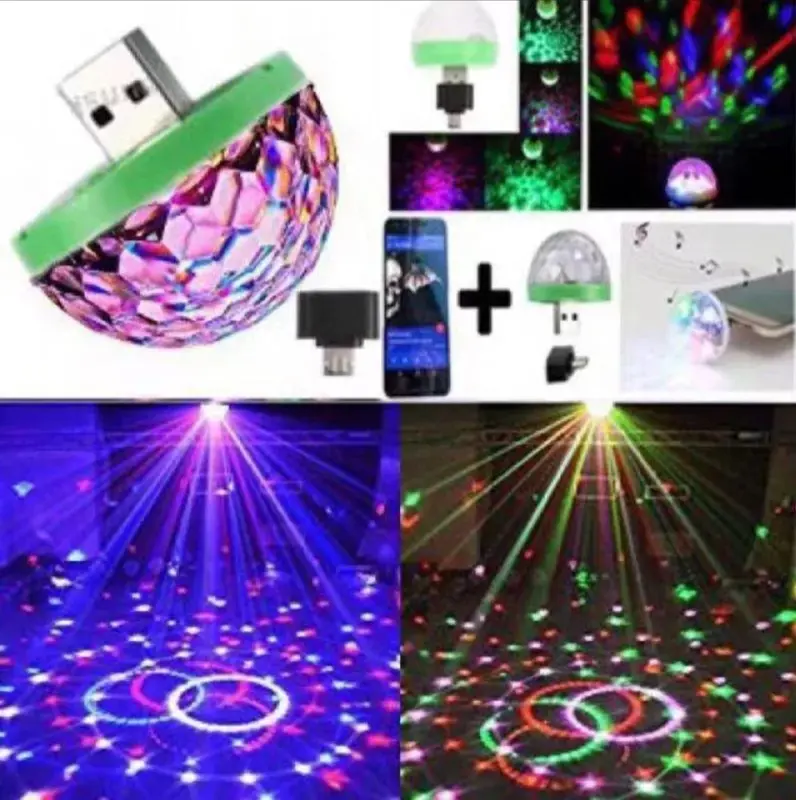 Lampu LED Disco Colok USB/Lampu RGB Disko Lampu Interior Mobil, Kamar, Lampu Panggung Colok USB 8