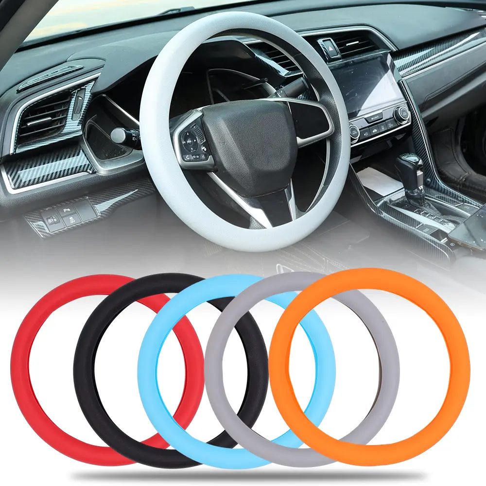 Silicone Non-slip Steering Wheel Cover Car Four Seasons Universal D-shaped Silicone Steering Wheel Cover Car Interior Accessories